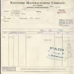 Keystone Invoice August 8th 1938