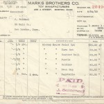 Invoice, Marks Brothers Co. Aug. 24th 1933