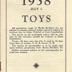 1938 Marks Brothers Co. Price List